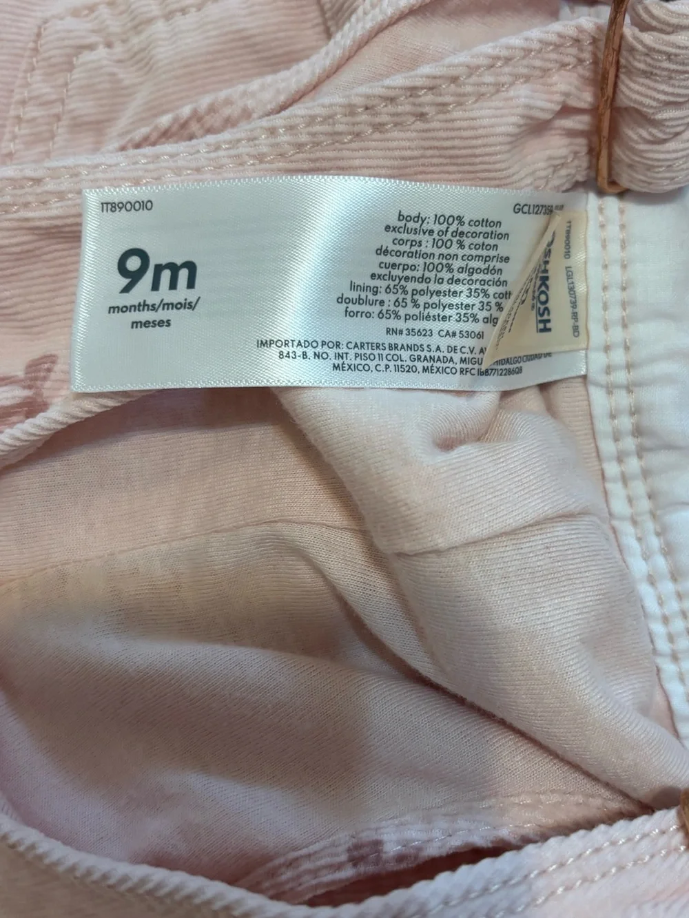 OshKosh B'gosh Pink Bow Print Overalls for baby
